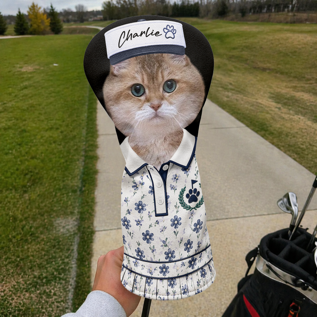 Custom Cat Dog Pet Photo Golf Head Cover, Golf Club Cover - Gift For Dog Cat Dad Mom, Golf Lovers CH07 911412