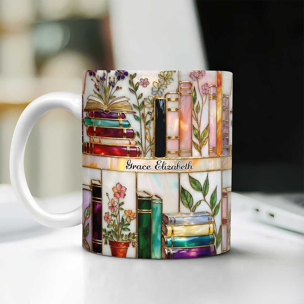 Custom Name Floral Book Mug Personalized Gift For Book Lovers TH10 898765