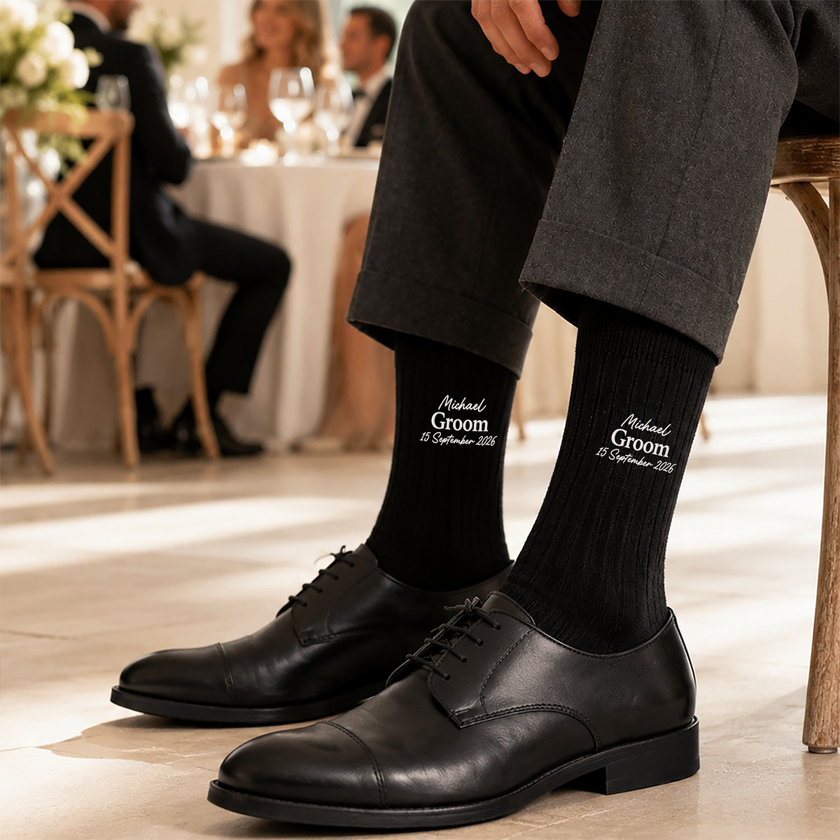 Personalized Wedding Embroidered Socks, Groom, Groomsman & Wedding Party Gifts HO82 903470
