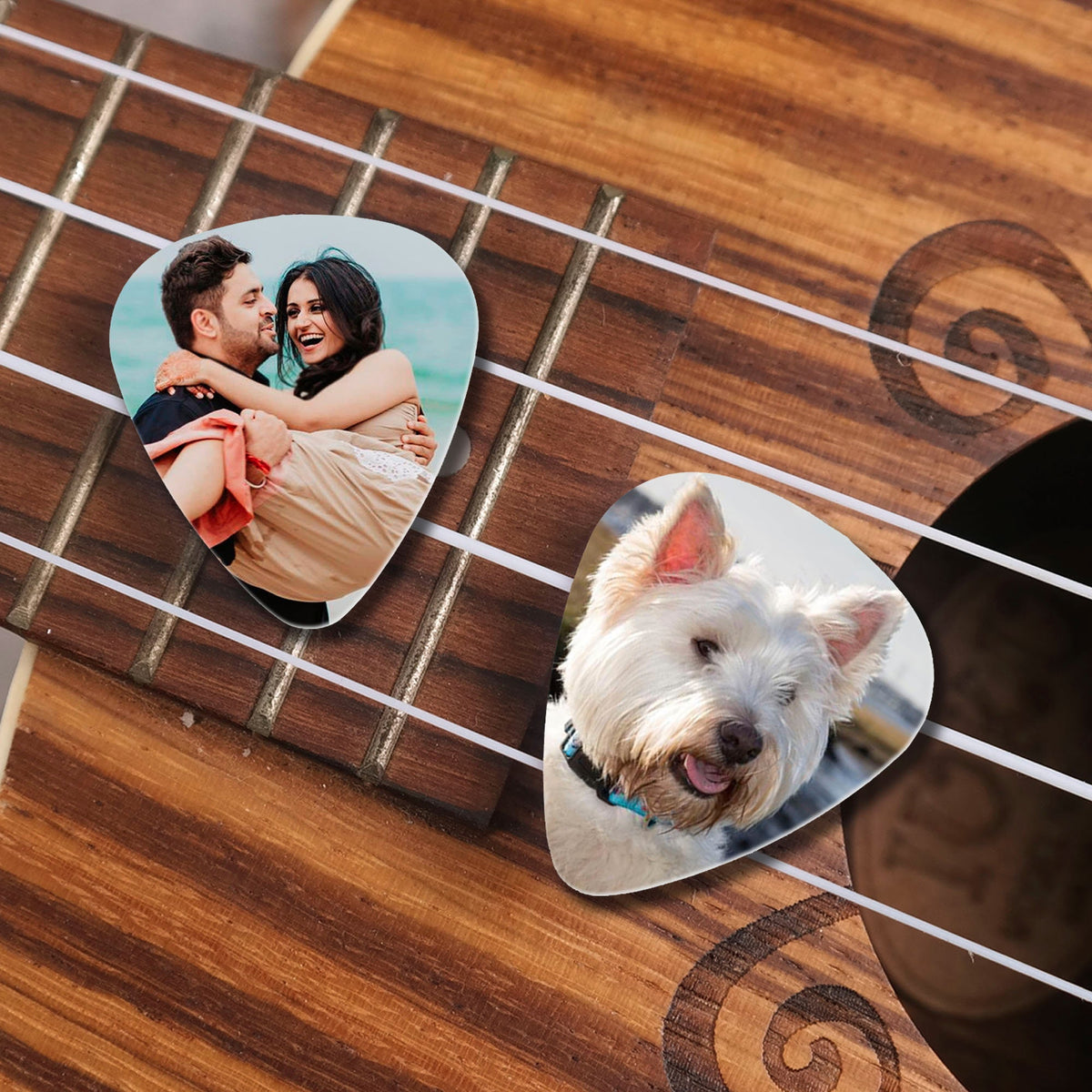 Custom Photo Wooden Guitar Picks With Case, Box Guitar Player Gift For Him Boyfriend Dad Husband LM32 897495