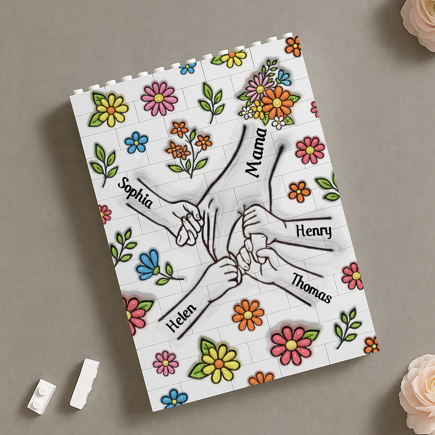 Personalized Holding Mom's Hand Building Blocks Gift For Mother's Day HA75 920632