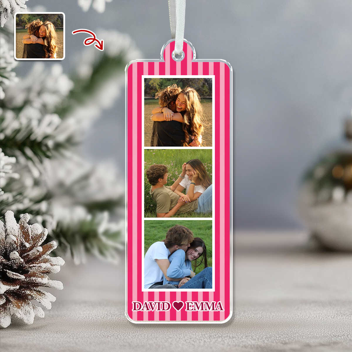 Custom Mini Photo Booth Strip Acrylic Ornament Personalized Couple Photos Gift CH07 180412
