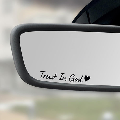 Trust In God Rearview Mirror Car Sticker, Inspirational Sticker, Religious, Christian Car Decal LM32 897455