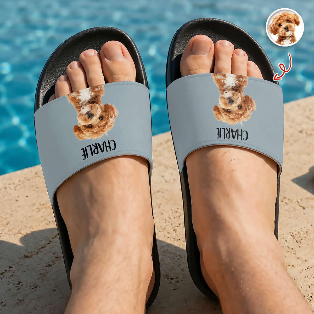 Custom Photo Dog Cat Pet Slide Sandals For Dog Dad Mom CH07 911640