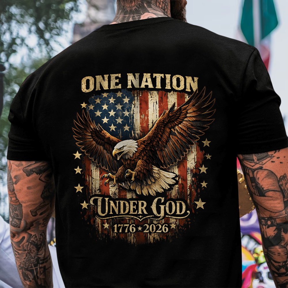 One Nation Under God 250 Years American Flag 250th Anniversary Patriotic Back Shirt HA75 920932