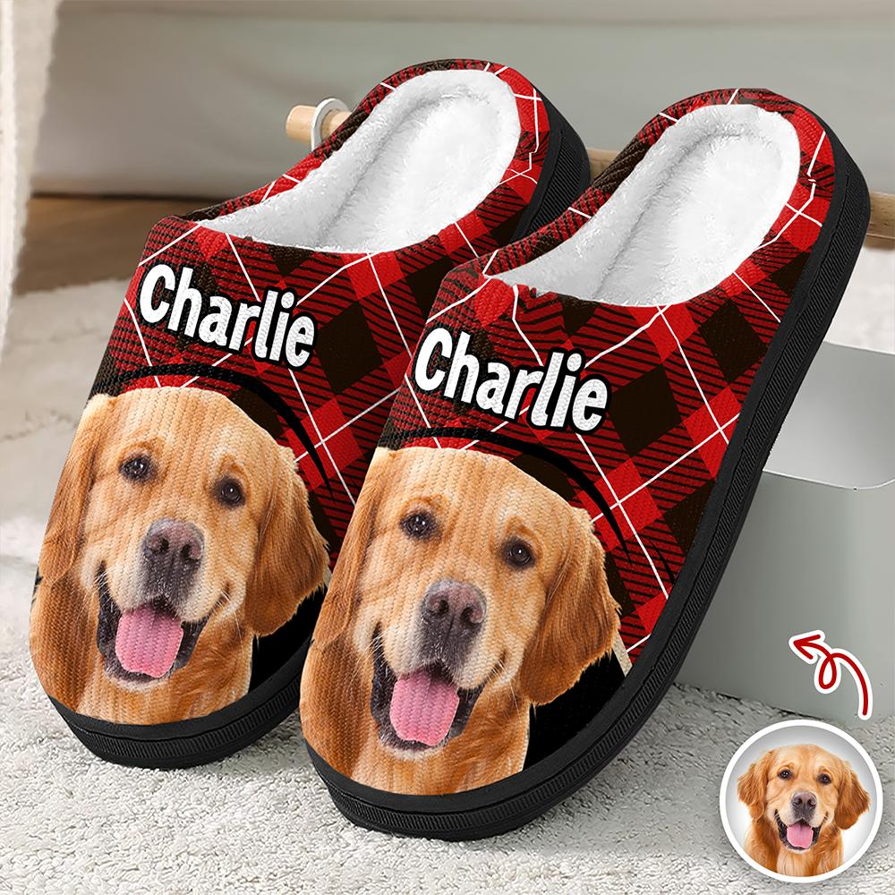 Custom Photo Dog Mom Dog Dad - Personalized Slippers HO82 900006