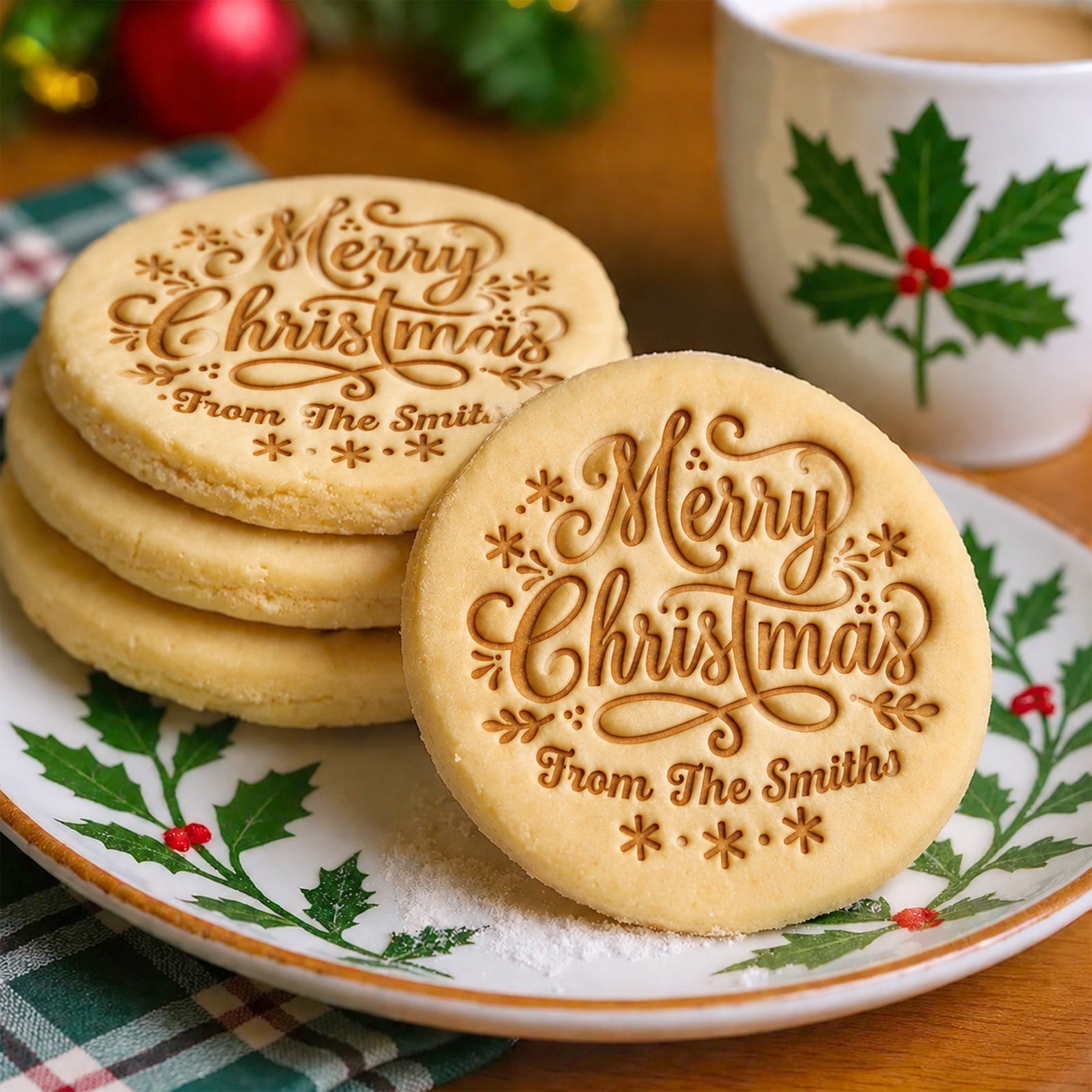 Personalized Family Name Merry Christmas Family Cookie Stamp HA75 919464