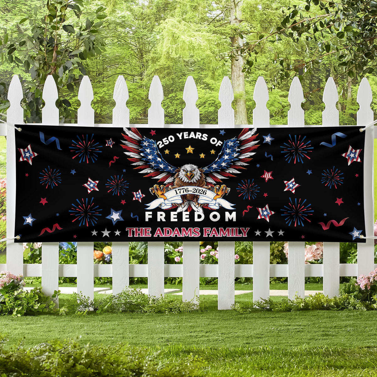 Personalized Family Name 250 Years Of Freedom America Banner HA75 920896
