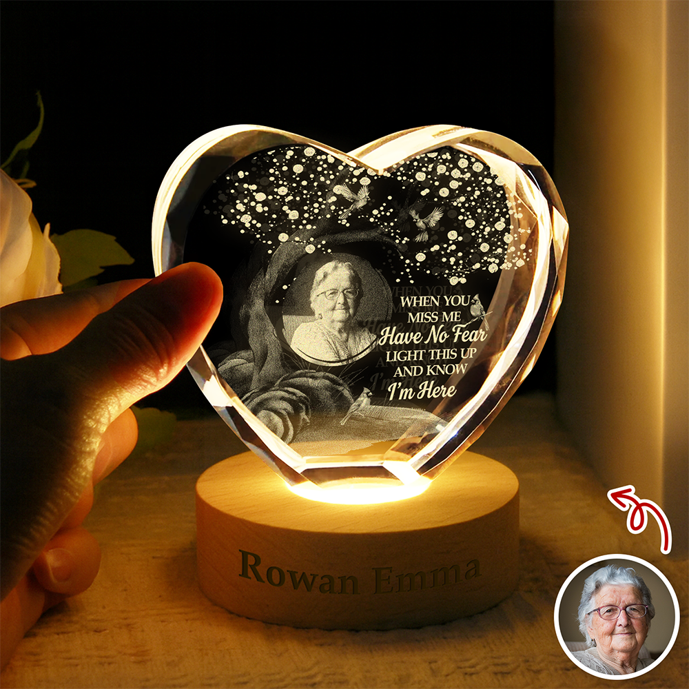 Custom Photo Memorial Engraved Crystal Photo With Light TH10 898241