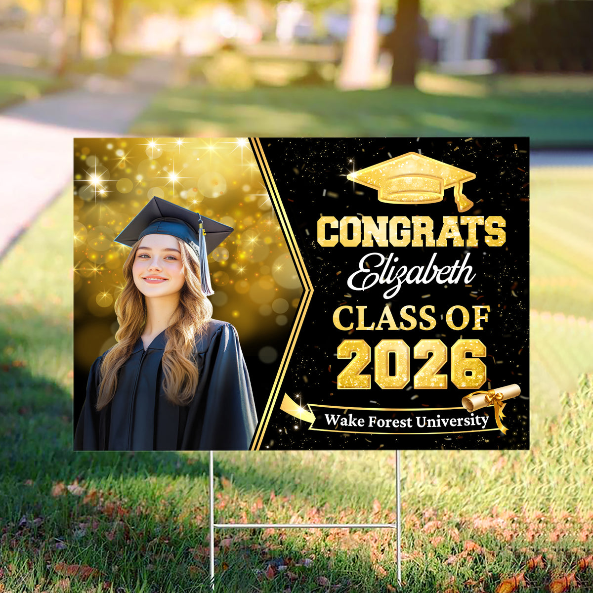 Custom Photo Class of 2026 Yard Sign Graduation Party Decor CH07 899930