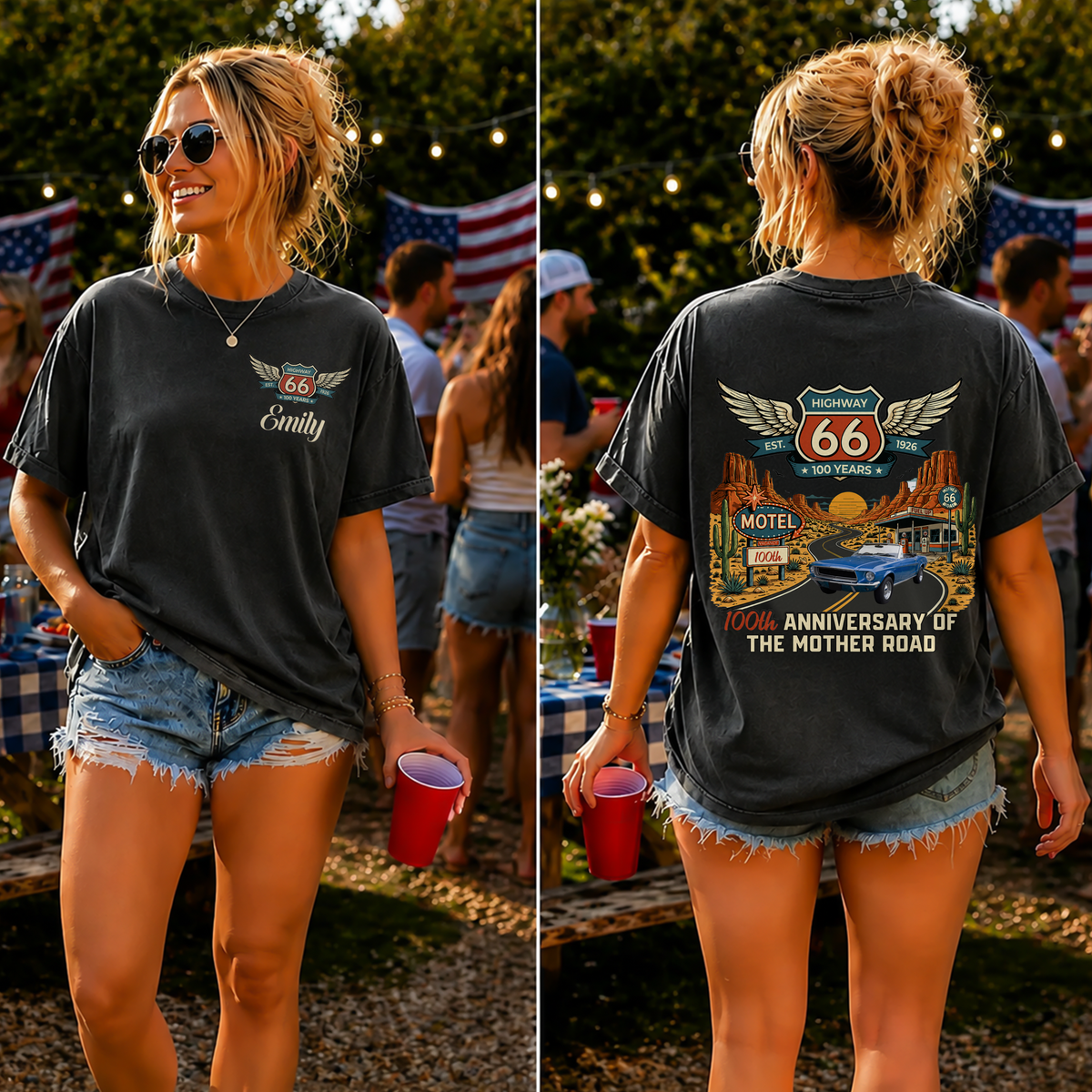 Route 66 100th Anniversary The Mother Road Back & Front Comfort Shirt Car Lover Gift CH07 911724
