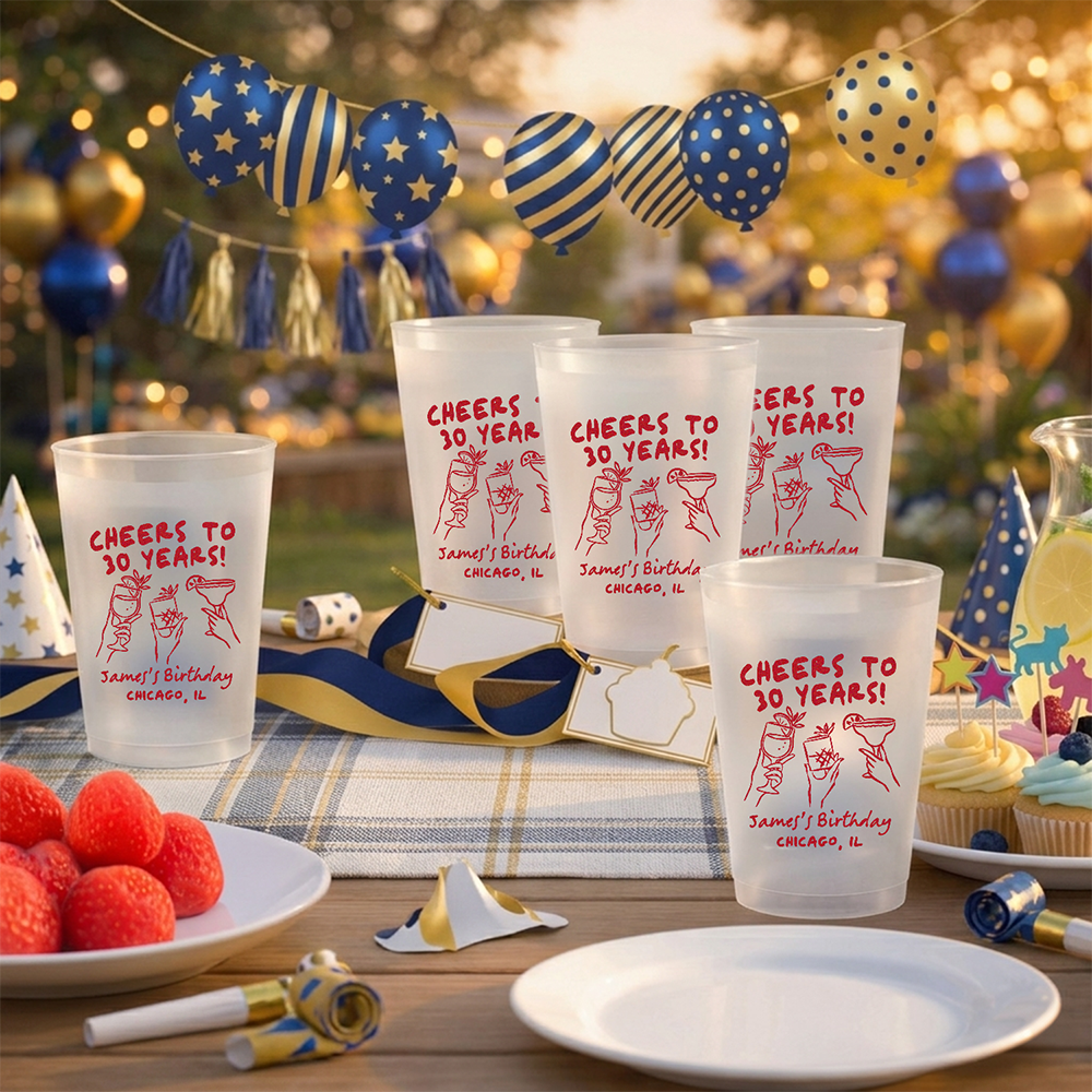 Custom Name Cheers to Age Years Birthday Cups - Personalized Party Decor HA75 921202