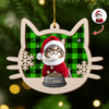 Custom Photo Meowy Christmas 2 Layer Wooden Ornament LM32 895783