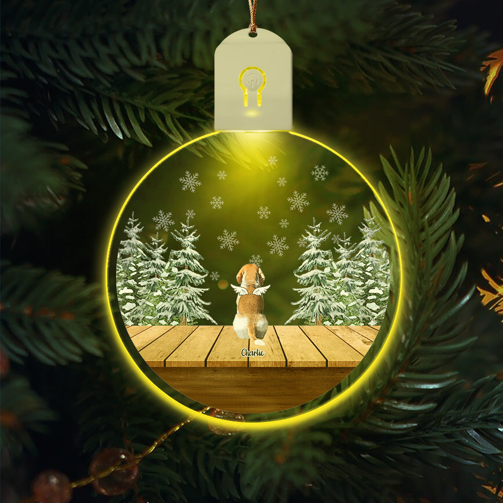 Personalized Dog Angels Memorial Circle Led Acrylic Ornament HA75 891676