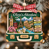 Personalized Travel Suitcase Christmas Wooden Ornament, Adventure Keepsake LM32 670681