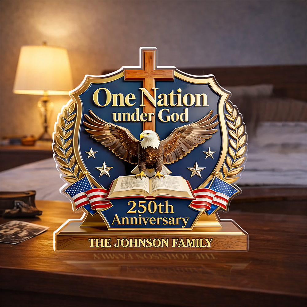 One Nation Under God - USA 250th Anniversary Personalized Acrylic Block Plaque CH07 911170
