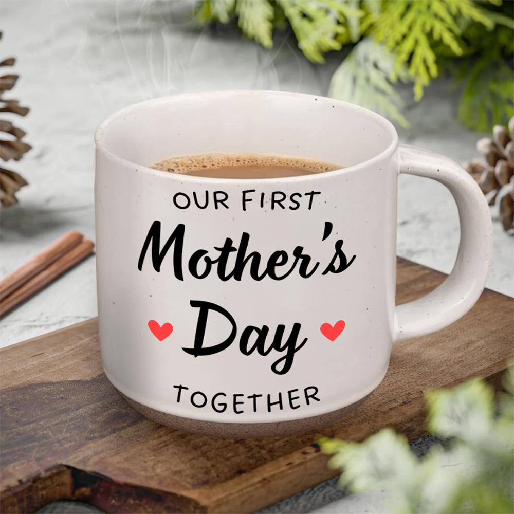 Custom Photo Our First Mother's Day Together Pottery Mug - Personalized Gift for New Mom LM32 899625