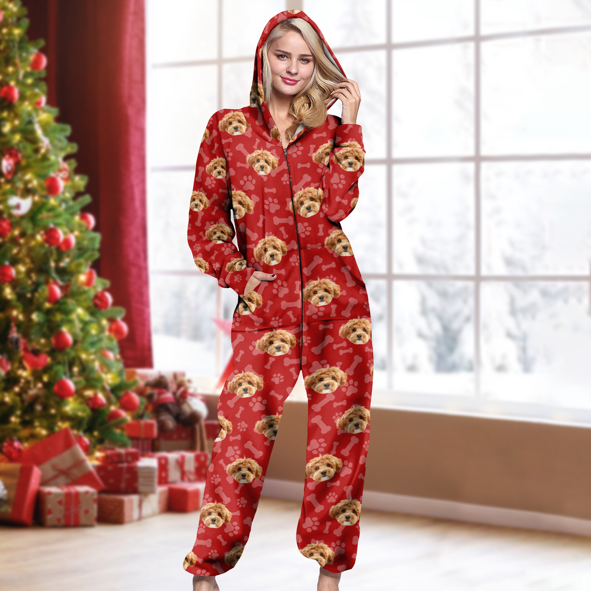 Custom Photo Dog Cat With Paw Onesie Pajamas HO82 894322