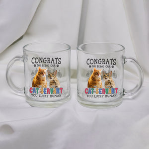 Custom Photo Congrats On Being Our Servant Cat Glass Mug HO82 891116