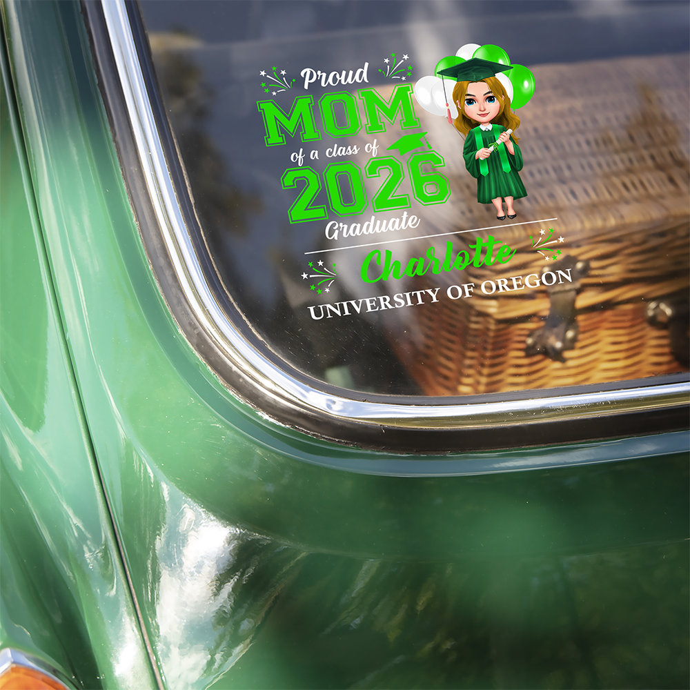 Personalized Proud Graduation Class Of 2026 Car Window Decal Sticker HA75 920552