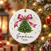 Custom Name Girls Christmas Ceramic Ornament, Girls First Christmas Ornament Gift For Granddaughter HA75 919192
