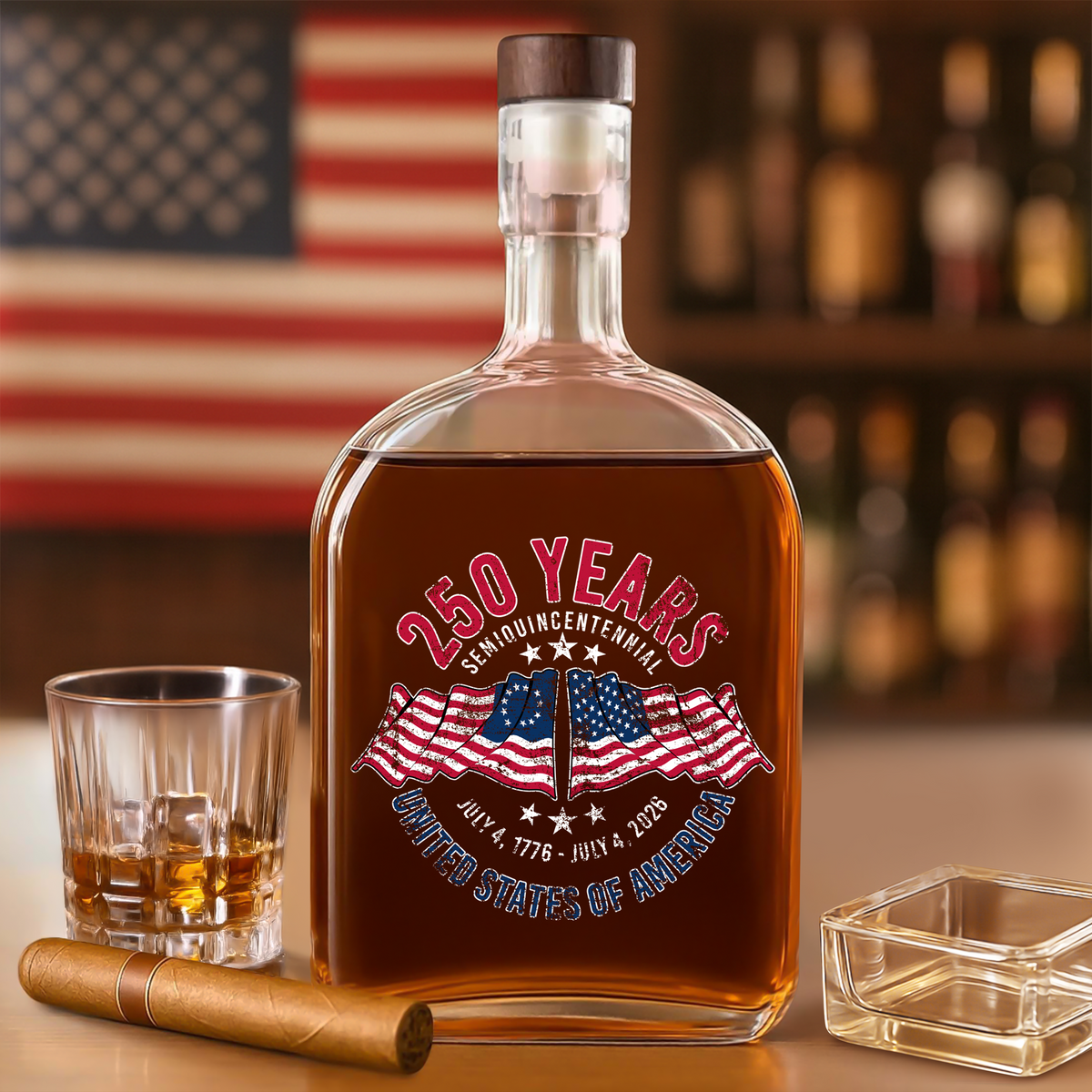 American 250 Years Semiquincentennial – Patriotic Gift 2026 Whiskey Bottle LM32 895267