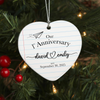 Personalized First Anniversary Heart Ceramic Ornament Our First Chapter Paper Anniversary Gift LM32 670059