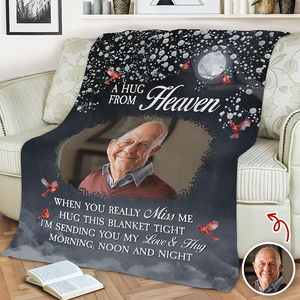 Custom Photo A Hug From Heaven Memorial Blanket Gifts for Family, Friends HO82 894454