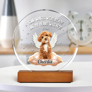 Custom Photo Dog Cat Once By My Side Forever In My Heart Round Acrylic Frame Block HA75 892782