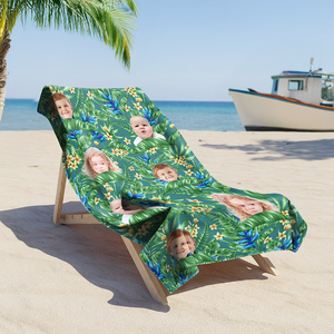 Custom Hawaii In The Air Face Human Photo Beach Towel HO82 894006