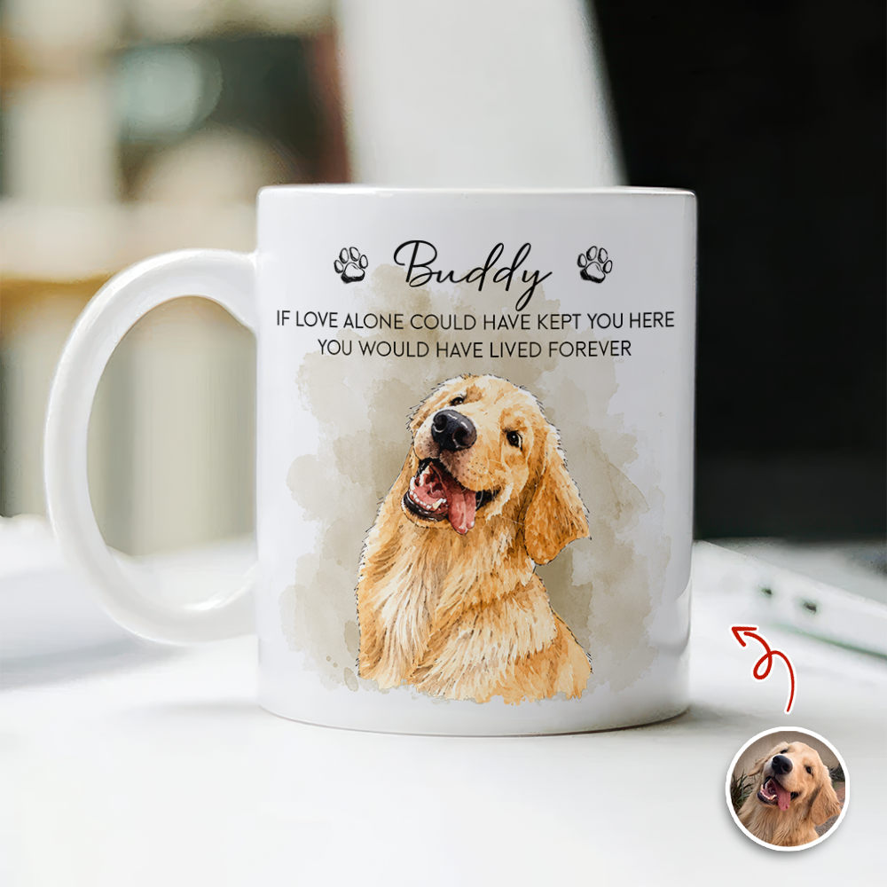 Custom Photo Pet Watercolor White Mug Loss Of Pet Gift CH07 180280