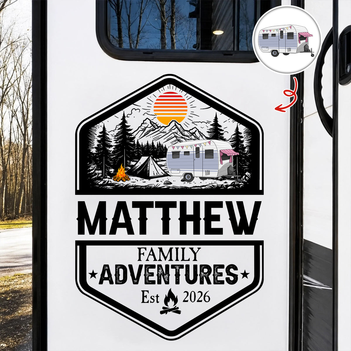 Personalized Family Adventures RV Decal - Gift For Campers HO82 902932