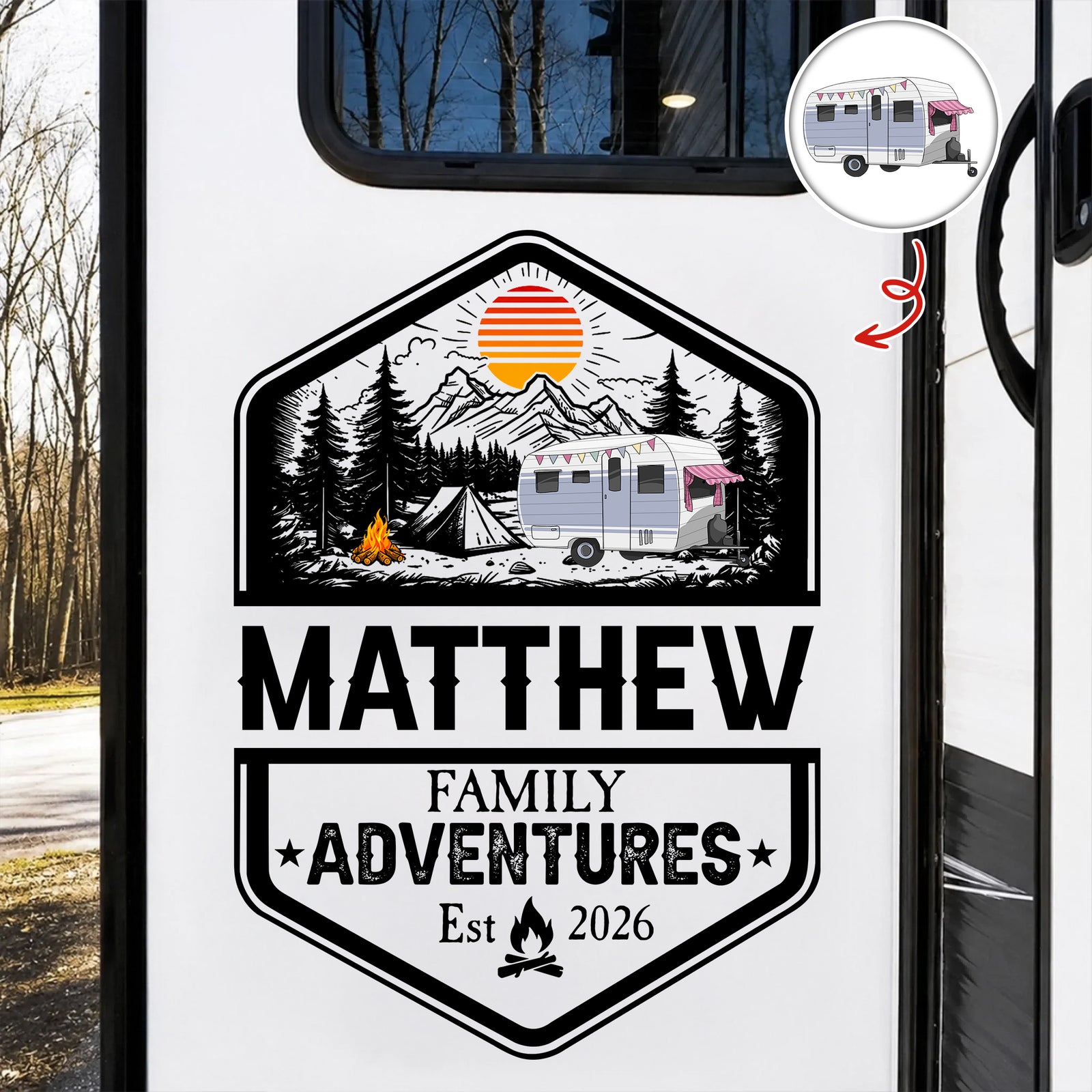 Personalized Family Adventures RV Decal - Gift For Campers HO82 902932