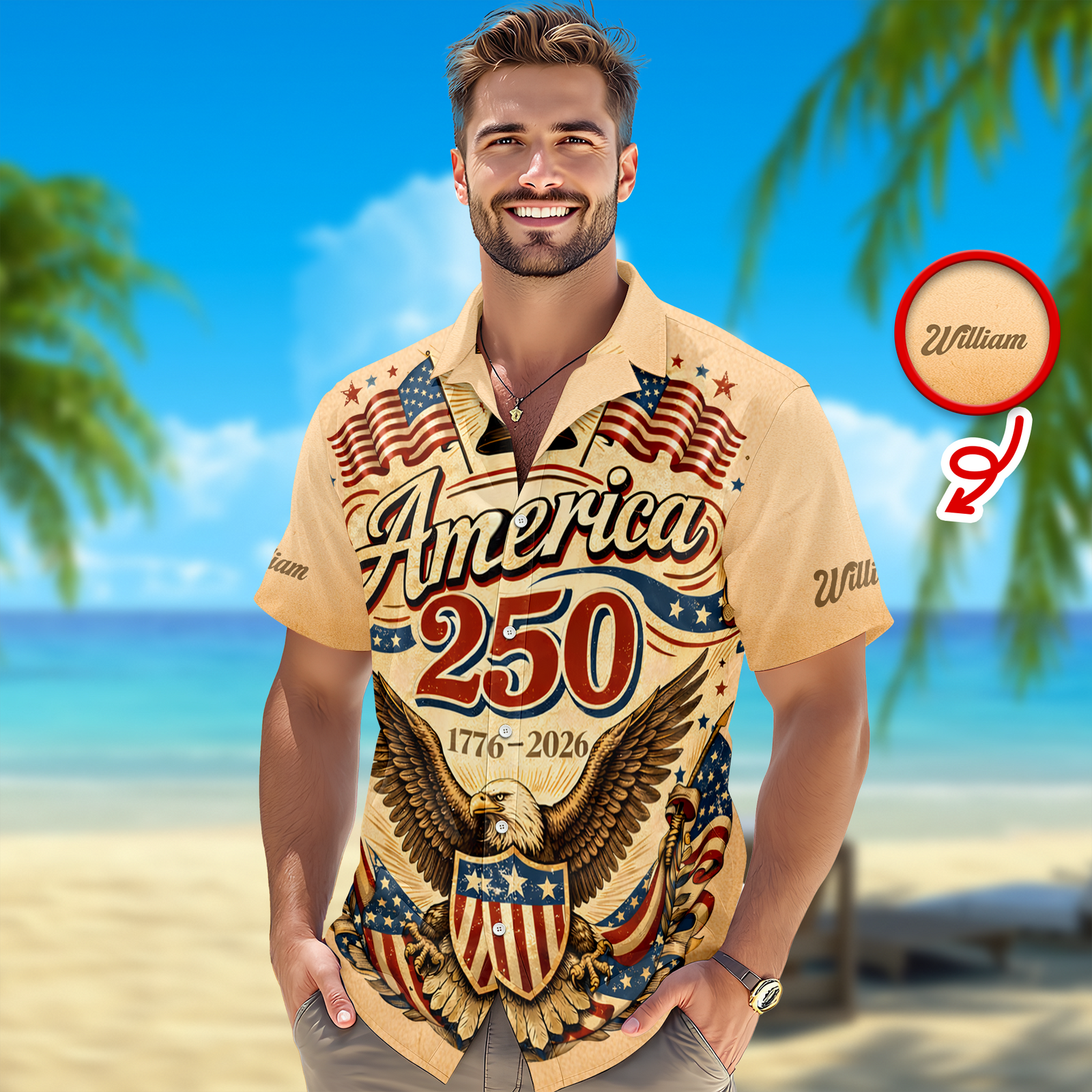Custom Name USA 250th Anniversary 1776–2026 Eagle Hawaii Shirt TH10 169075