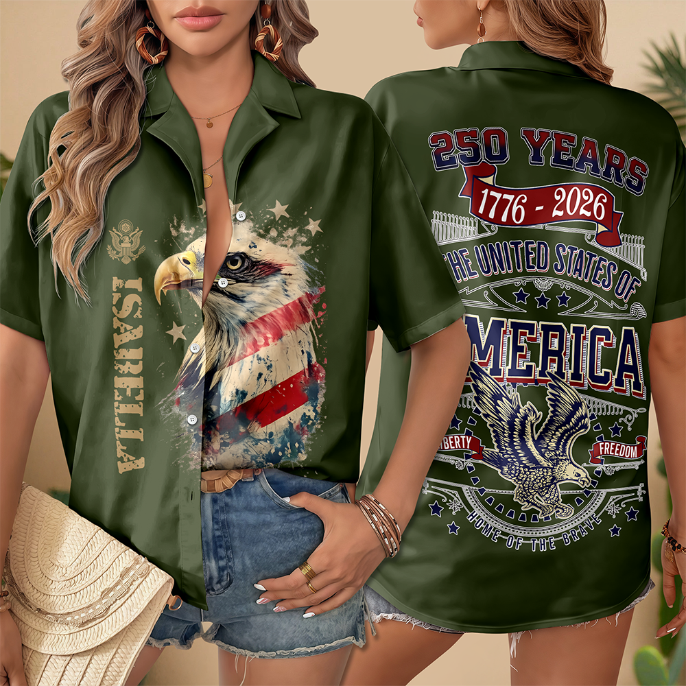 Custom Name 250 Years 1776-2026 American Eagle Freedom Hawaii Shirt TH10 169567