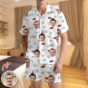 Custom Couple Photo Short Pajamas Matching Couple Clother, Valentine Gift CH07 895418