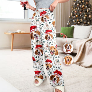Custom Dog Photo Santa Claus Matching Christmas Sweatpants For Dog Lovers LM32 895695