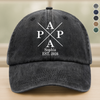 Personalized Papa's Cap With Children's Names And Birth Years Washed Denim Baseball Cap Father's Day Gift HA75 921270
