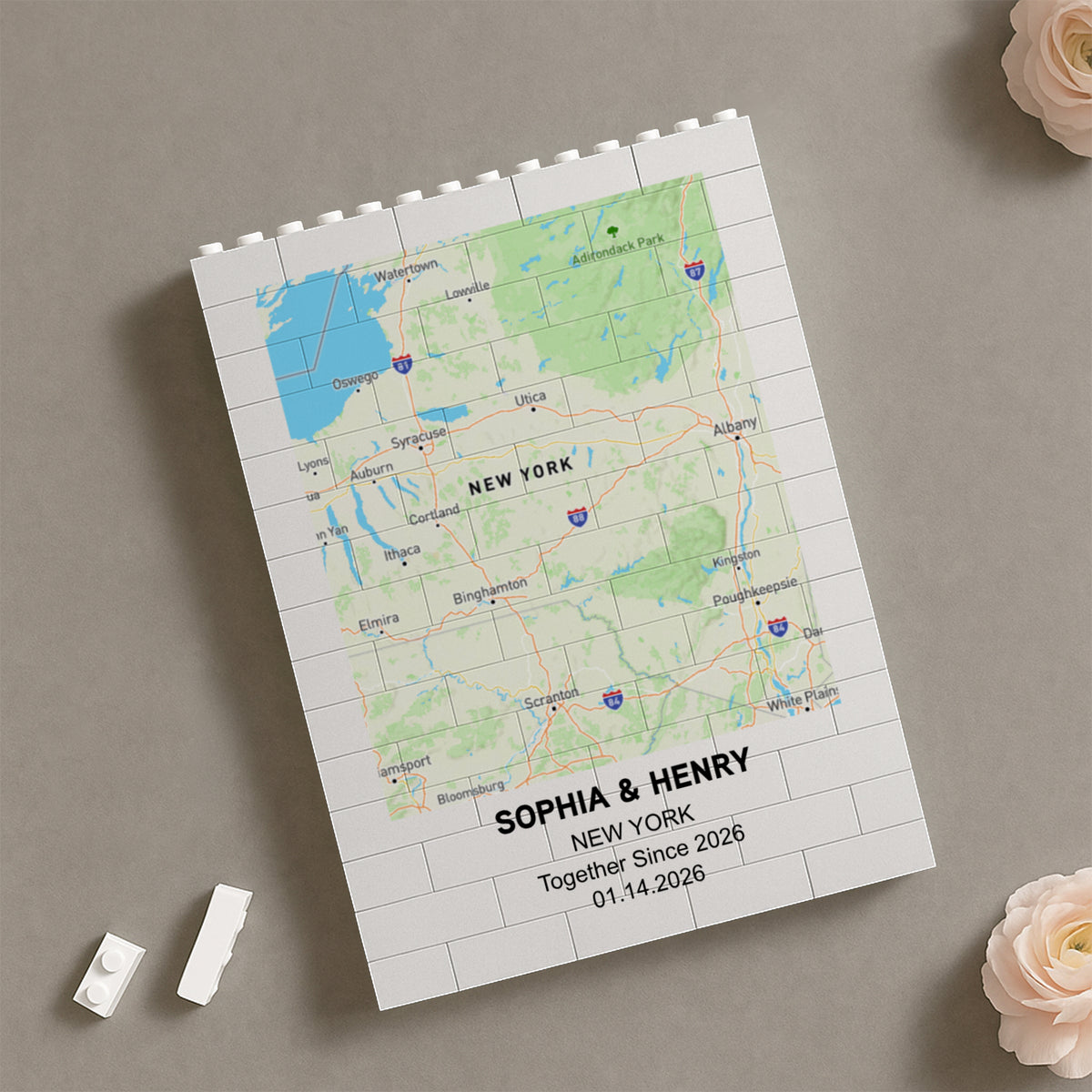 Personalized Couple Location Keepsake Building Brick Block For Couple TH10 170343