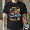Custom Photo Easily Distracted by Old Cars Classic Car Guy Funny Vintage Dark Shirt CH07 180032
