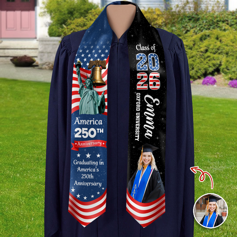 Custom Photo Graduation In America's 250th Anniversary Graduation Stoles CH07 910572