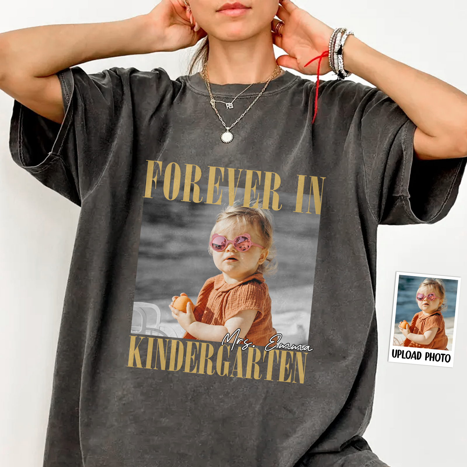 Custom Cute Photo Forever In Kindergarten Retro Style Comfort Shirt LM32 895657