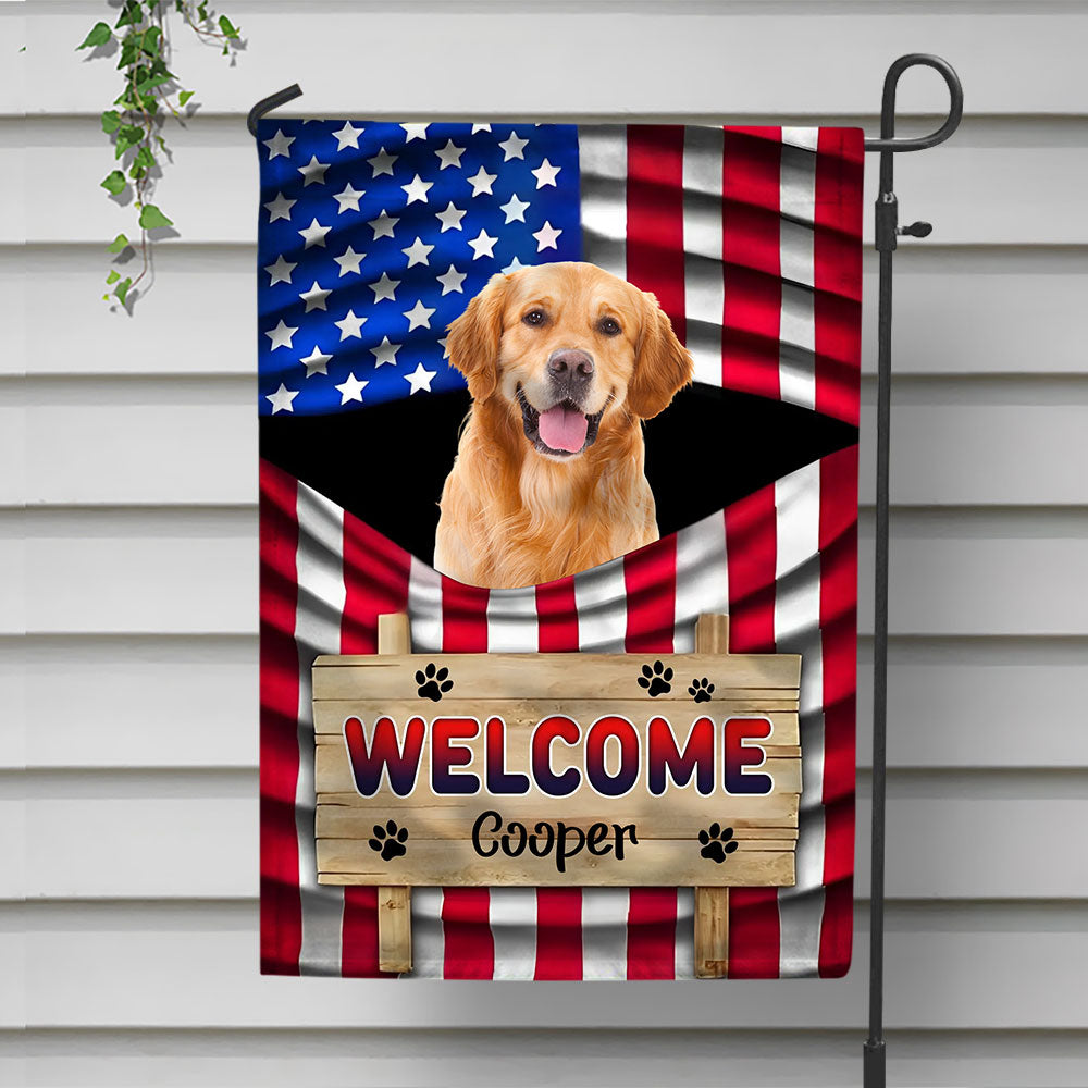 Welcome Dog American - Personalized Garden Flag, Gift For Dog Lovers CH07 896020