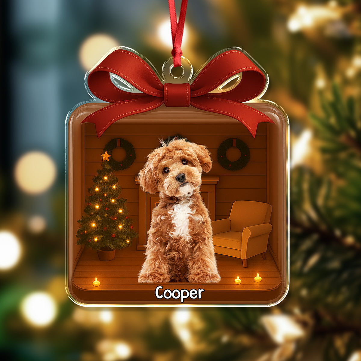 Custom Dog Photo Paws Is A Gift 3D Effect Acrylic Ornament Christmas Gift LM32 895925