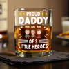 Custom Photo Proud Daddy of Little Heroes - Father's Day Personalized Gifts Custom Rock Glass for Dad, Superhero Lovers HO82 894056