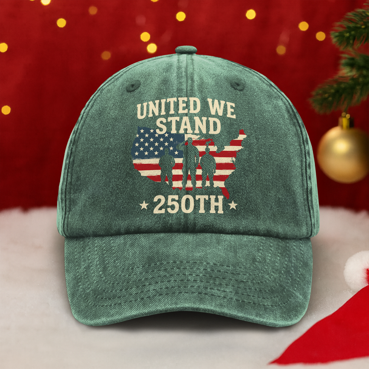 United We Stand 250th Anniversary USA Veteran Washed Denim Baseball Cap HA75 897314