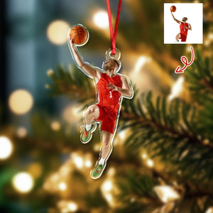 Custom Photo Basketball Players Acrylic Ornament Christmas Decorations HA75 897656