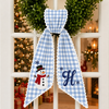 Personalized Letter Name Snowman Christmas Embroidered Wreath Sash, Festive Holiday Door Decor LM32 670205