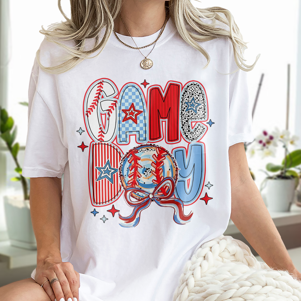 Game Day Baseball Coquette Brushstroke Family Bright Shirt HO82 893648