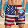 Custom Name God Bless America 1776 - 2026 Anniversary Patriotic Eagle Beach Short HO82 902166